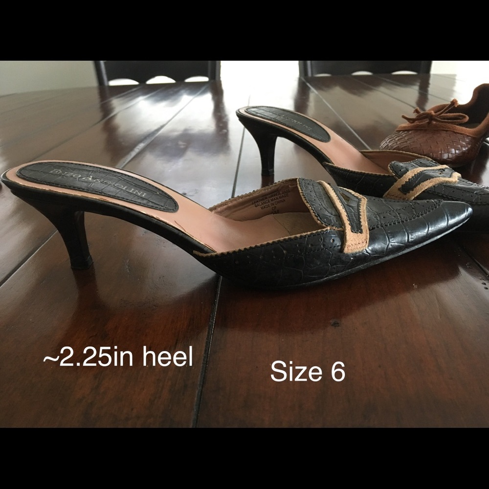 🔴SOLD Enzo-Angiolini Black Leather Mules